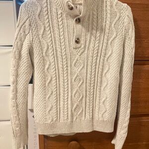 NWOT GAP Big Boys cable knit sweater with fleece collar